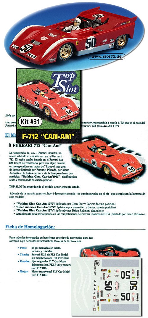 TopSlot Ferrari Can Am, kit